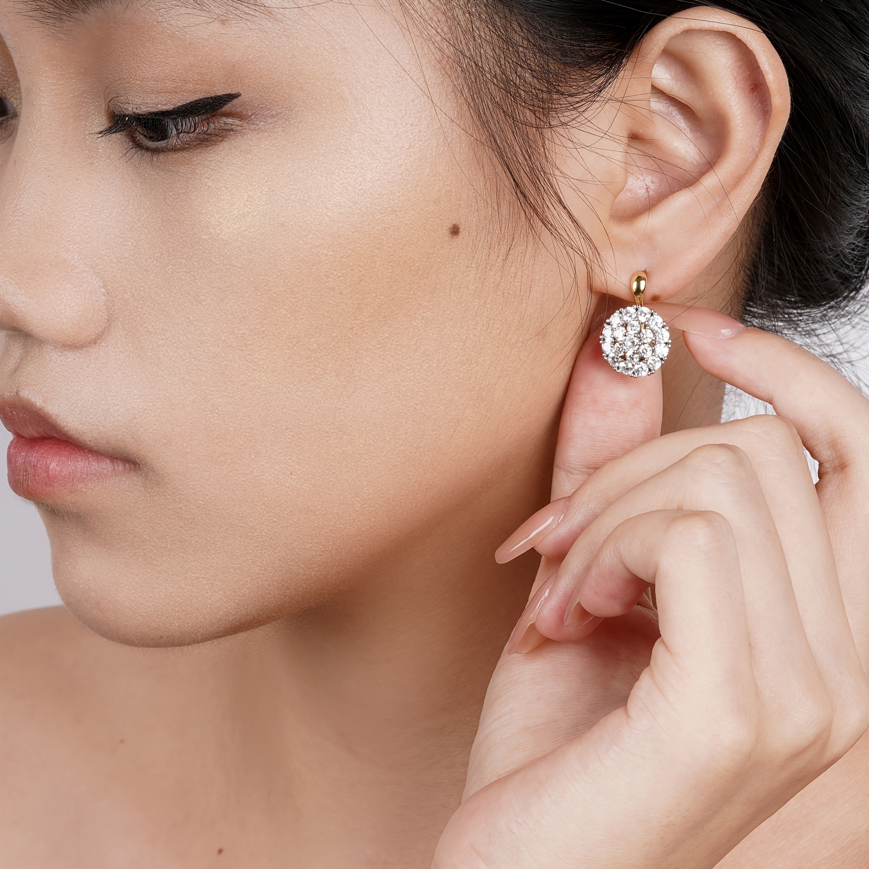 18K Gold Plated CZ Earrings & Ring Set